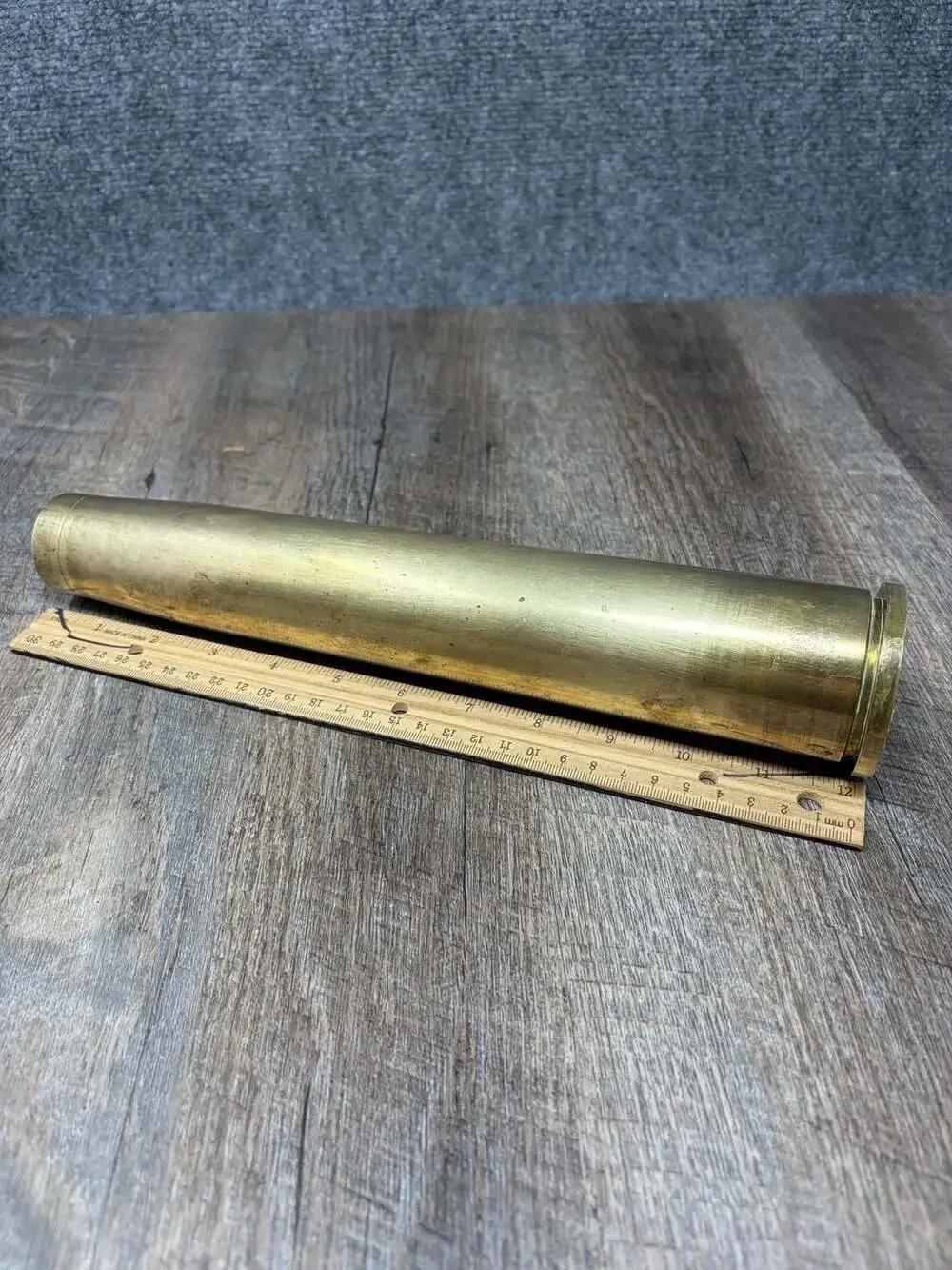 Antique WWII 1943 40MM M25 Brass Trench Art Artillery Shell - Home Decor-display